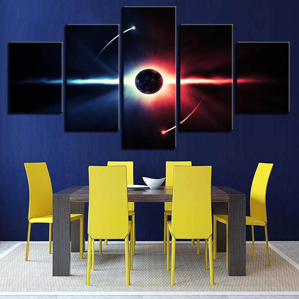 Outer Space 5 Piece HD Multi Panel Canvas Wall Art Frame - Original Frame