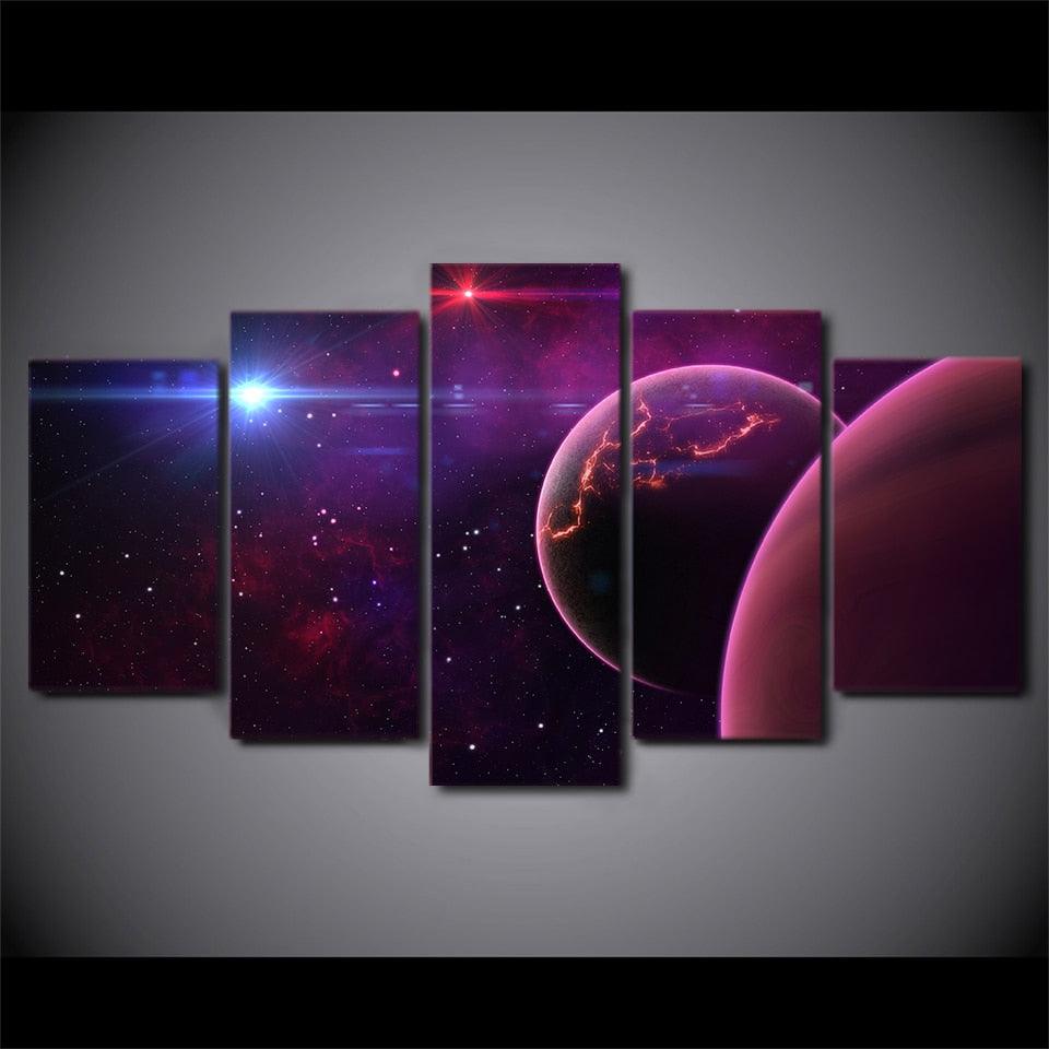 Cosmos Space 5 Piece HD Multi Panel Canvas Wall Art Frame - Original Frame