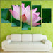 Enchanting Lotus 5 Piece HD Multi Panel Canvas Wall Art Frame - Original Frame