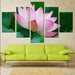 Enchanting Lotus 5 Piece HD Multi Panel Canvas Wall Art Frame - Original Frame