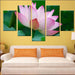 Enchanting Lotus 5 Piece HD Multi Panel Canvas Wall Art Frame - Original Frame