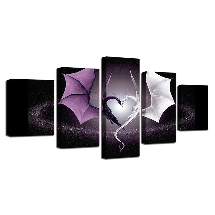 Dragons 5 Piece HD Multi Panel Canvas Wall Art Frame - Original Frame