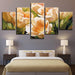 Graceful Champagne Tulips 5 Piece HD Multi Panel Canvas Wall Art Frame - Original Frame