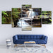 Beautiful Waterfall 5 Piece HD Multi Panel Canvas Wall Art Frame - Original Frame