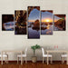 Sun Shines On The Water 5 Piece HD Multi Panel Canvas Wall Art Frame - Original Frame