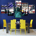 Statue Of Liberty 5 Piece HD Multi Panel Canvas Wall Art Frame - Original Frame