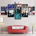 Statue Of Liberty 5 Piece HD Multi Panel Canvas Wall Art Frame - Original Frame