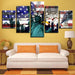 American Flag Statue Of Liberty 5 Piece HD Multi Panel Canvas Wall Art Frame - Original Frame