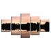 Trees Lake Sunset 5 Piece HD Multi Panel Canvas Wall Art Frame - Original Frame