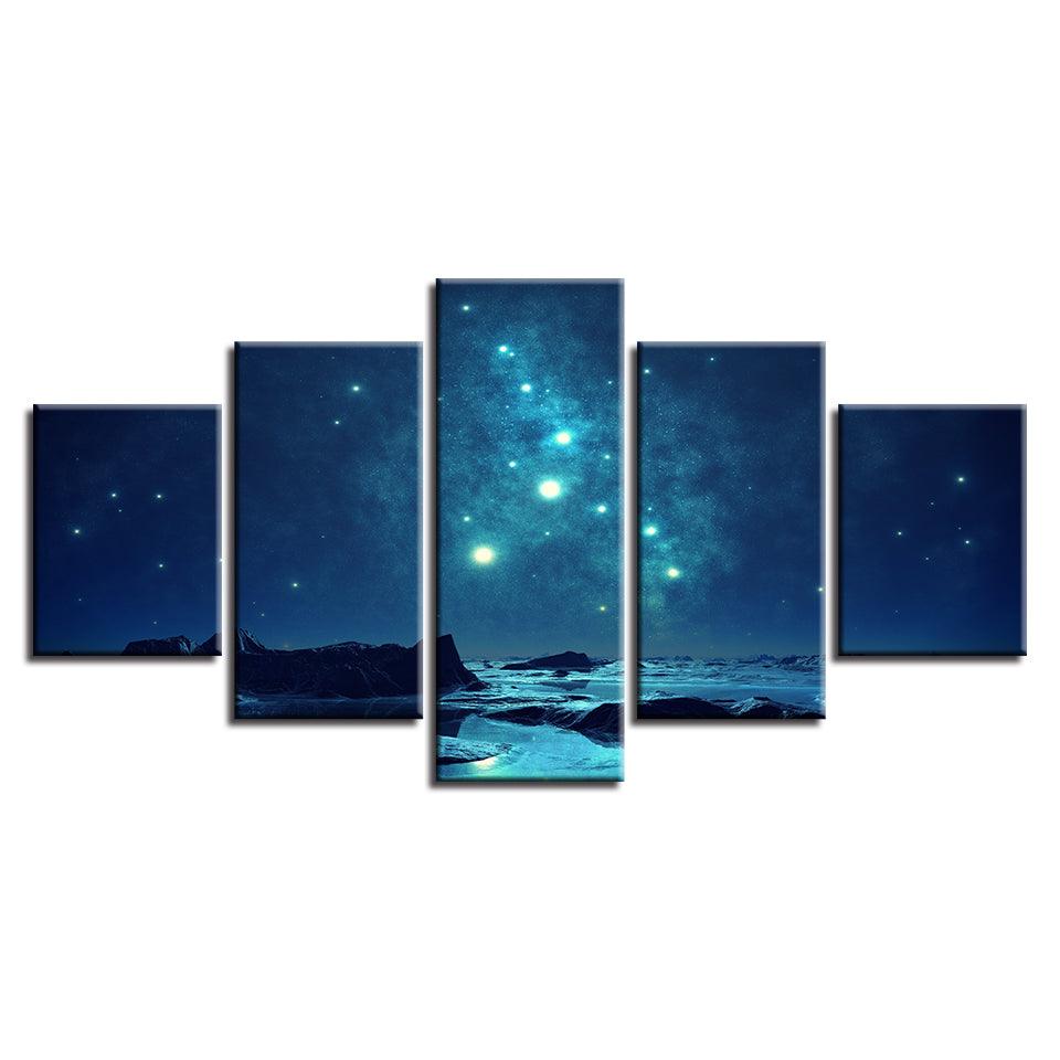 Starry Sky 5 Piece HD Multi Panel Canvas Wall Art Frame - Original Frame