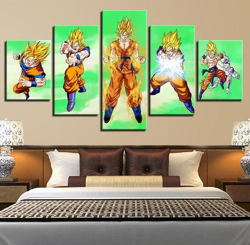 Dragon Ball Super 5 Piece HD Multi Panel Canvas Wall Art Frame - Original Frame