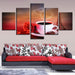 Coffee And Red Rose 5 Piece HD Multi Panel Canvas Wall Art Frame - Original Frame