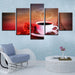 Coffee And Red Rose 5 Piece HD Multi Panel Canvas Wall Art Frame - Original Frame