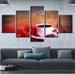 Coffee And Red Rose 5 Piece HD Multi Panel Canvas Wall Art Frame - Original Frame