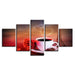 Coffee And Red Rose 5 Piece HD Multi Panel Canvas Wall Art Frame - Original Frame