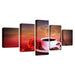 Coffee And Red Rose 5 Piece HD Multi Panel Canvas Wall Art Frame - Original Frame