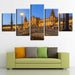 Spanish Buildings 5 Piece HD Multi Panel Canvas Wall Art Frame - Original Frame