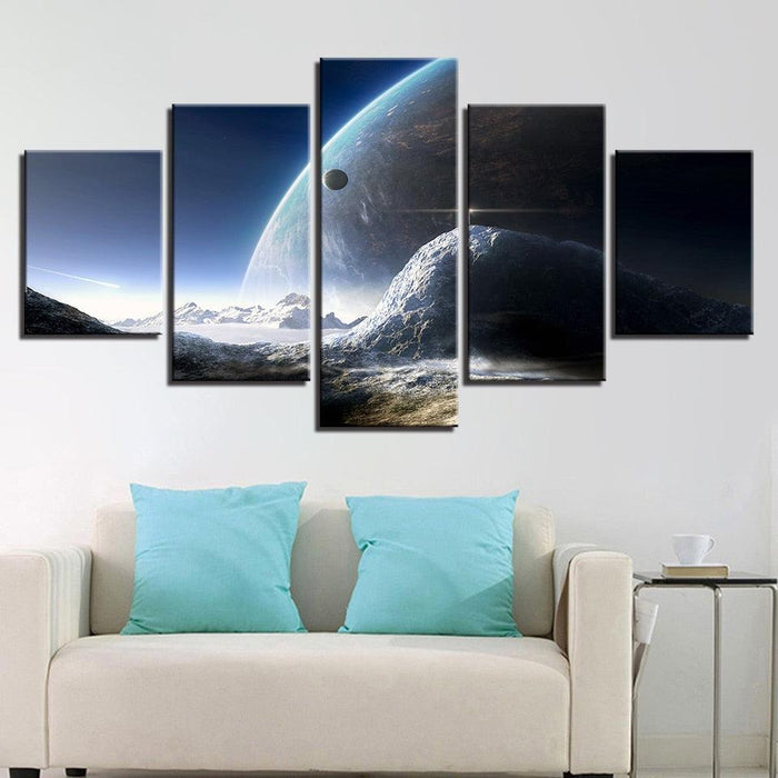 Universe Space Planet 5 Piece HD Multi Panel Canvas Wall Art Frame