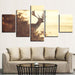 Forest Deer 5 Piece HD Multi Panel Canvas Wall Art Frame - Original Frame