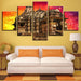 Hindu Temple 5 Piece HD Multi Panel Canvas Wall Art Frame - Original Frame