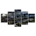 European Sunset 5 Piece HD Multi Panel Canvas Wall Art Frame - Original Frame