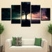 Tree Nightscape At Dusk 5 Piece HD Multi Panel Canvas Wall Art Frame - Original Frame