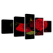 Beautiful Red Roses 5 Piece HD Multi Panel Canvas Wall Art Frame - Original Frame