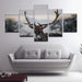 The Calm Deer 5 Piece HD Multi Panel Canvas Wall Art Frame - Original Frame