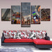 Japan Tokyo City 5 Piece HD Multi Panel Canvas Wall Art Frame - Original Frame