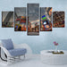 Japan Tokyo City 5 Piece HD Multi Panel Canvas Wall Art Frame - Original Frame