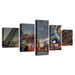 Japan Tokyo City 5 Piece HD Multi Panel Canvas Wall Art Frame - Original Frame