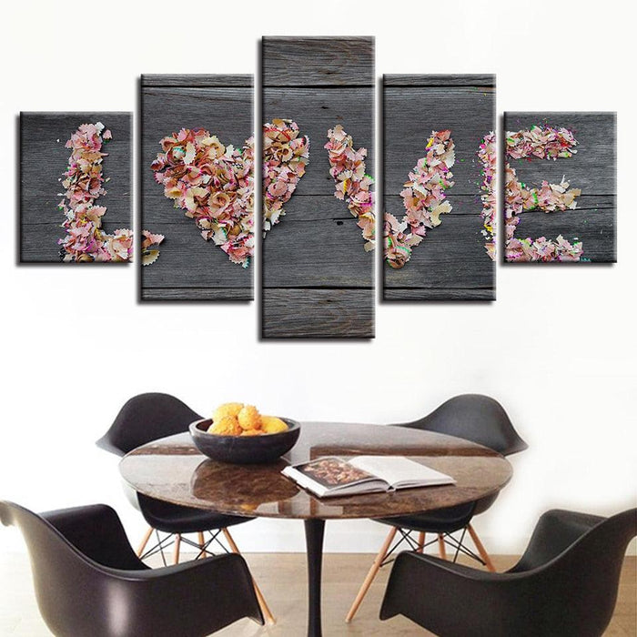 Flowers 5 Piece HD Multi Panel Canvas Wall Art Frame - Original Frame