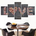 Flowers 5 Piece HD Multi Panel Canvas Wall Art Frame - Original Frame