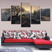 Highway Cliff 5 Piece HD Multi Panel Canvas Wall Art Frame - Original Frame