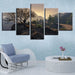 Highway Cliff 5 Piece HD Multi Panel Canvas Wall Art Frame - Original Frame