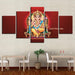 Lord Vinayaka 5 Piece HD Multi Panel Canvas Wall Art Frame - Original Frame