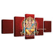 Lord Vinayaka 5 Piece HD Multi Panel Canvas Wall Art Frame - Original Frame