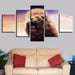 Lion Roar 5 Piece HD Multi Panel Canvas Wall Art Frame - Original Frame