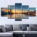 London Sunset 5 Piece HD Multi Panel Canvas Wall Art Frame - Original Frame