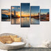 London Sunset 5 Piece HD Multi Panel Canvas Wall Art Frame - Original Frame