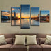 London Sunset 5 Piece HD Multi Panel Canvas Wall Art Frame - Original Frame