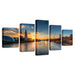 River Sunset Scenery 5 Piece HD Multi Panel Canvas Wall Art Frame - Original Frame