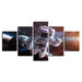 Astronaut in Action 5 Piece HD Multi Panel Canvas Wall Art Frame - Original Frame