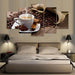 Coffee Beans Cup 5 Piece HD Multi Panel Canvas Wall Art Frame - Original Frame