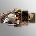 Coffee Beans Cup 5 Piece HD Multi Panel Canvas Wall Art Frame - Original Frame