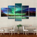 Lake Water Aurora 5 Piece HD Multi Panel Canvas Wall Art Frame - Original Frame