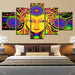 Psychedelic Mandala 5 Piece HD Multi Panel Canvas Wall Art Frame - Original Frame