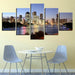 Seaside City Night 5 Piece HD Multi Panel Canvas Wall Art Frame - Original Frame