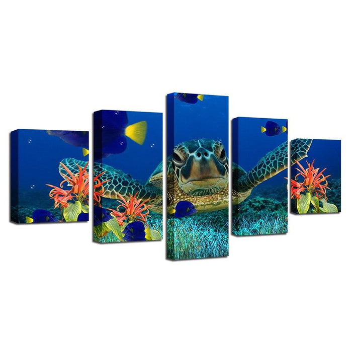 Under The Sea 5 Piece HD Multi Panel Canvas Wall Art Frame - Original Frame