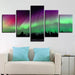 Aurora Borealis 5 Piece HD Multi Panel Canvas Wall Art Frame - Original Frame